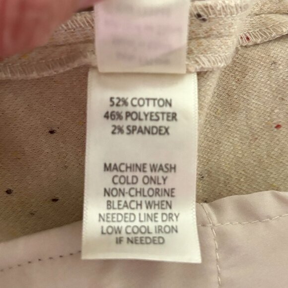 ecru Straight Leg Speckled Suit Pants Ankle Cream Size 8 - Picture 13 of 13